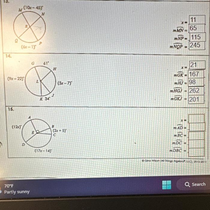 Unit 10 circles homework 5 answer key