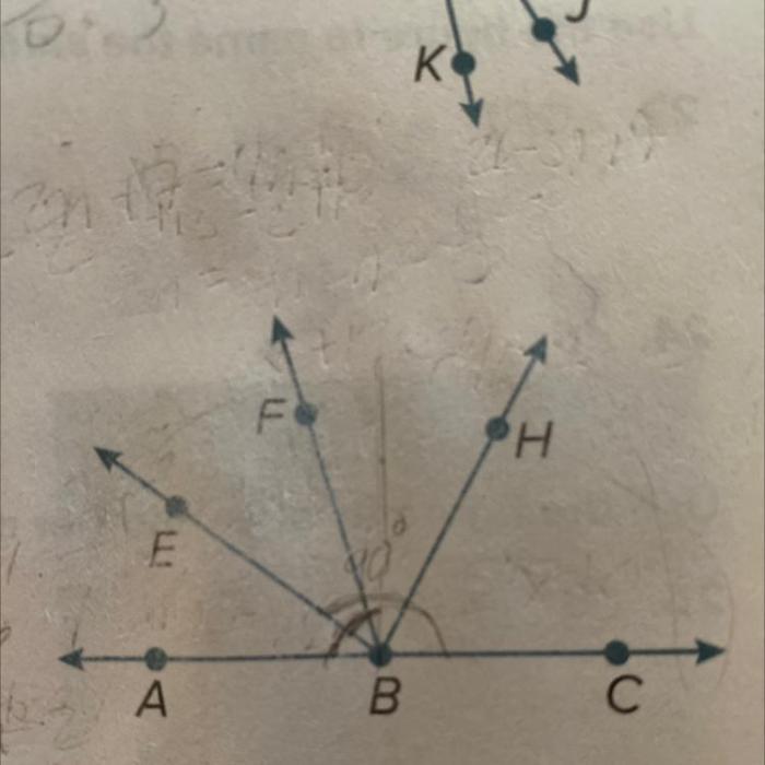 In the figure ba and bc are opposite rays